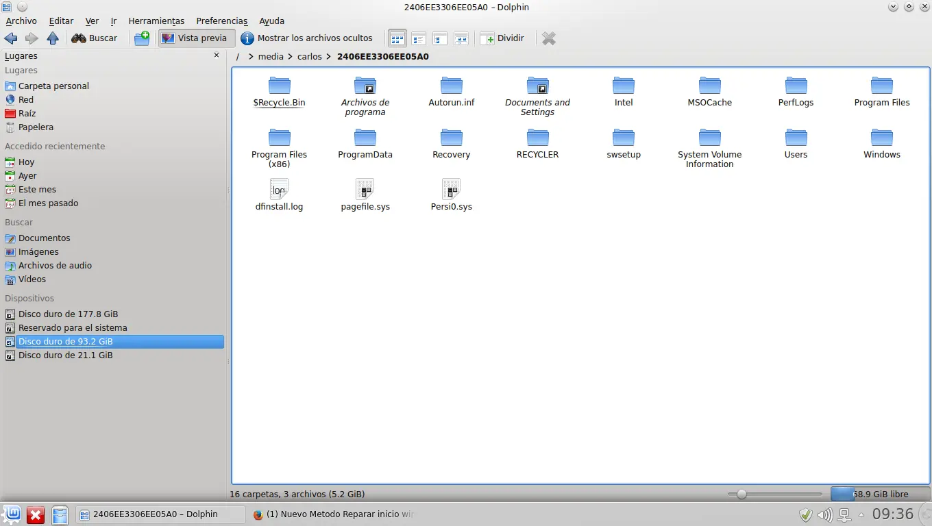 repara windows desde linux