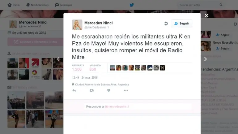 Ninci fue agredida por Militantes Kirchneristas