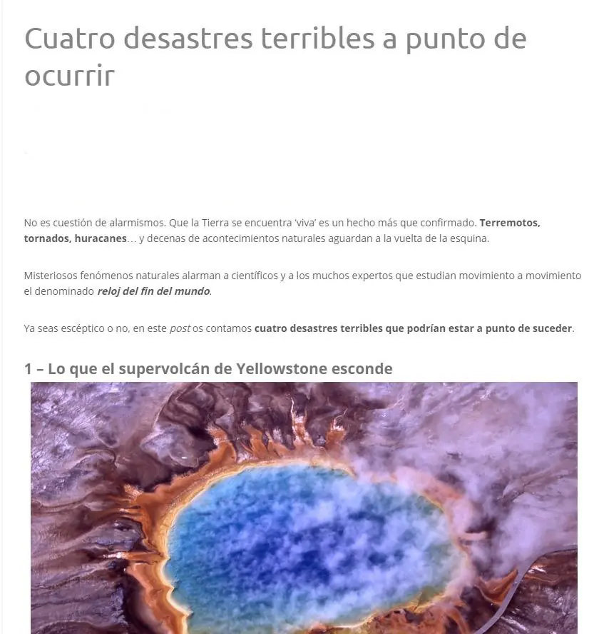 Cuatro posibles desastres mundiales.