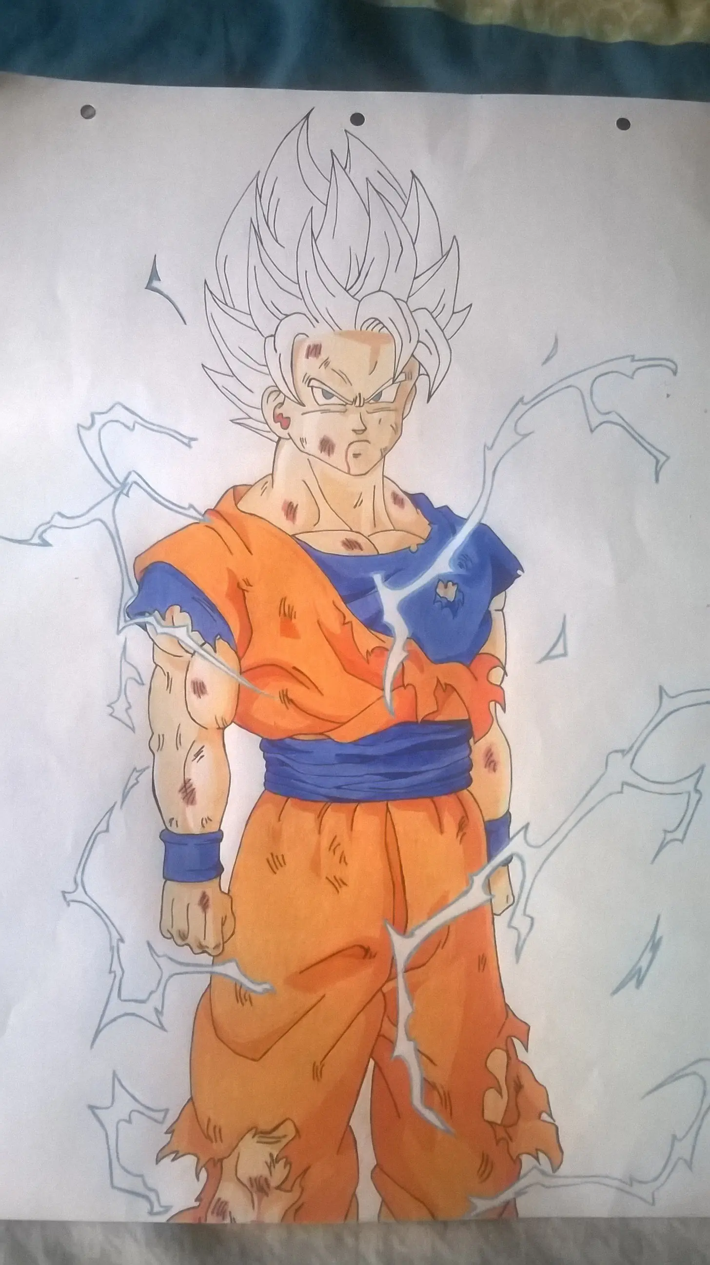 Dibuje a Goku bien pulenta, y te lo muestro! Paso a paso.