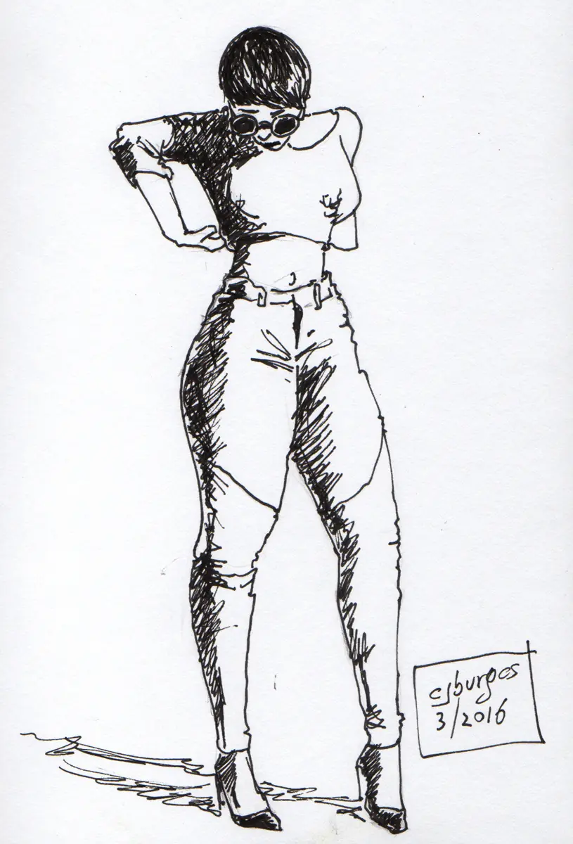Sketch diario, mina de rojo