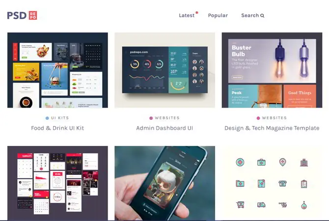 PSD repo – Botones, mockups, iconos y otros cientos de recur