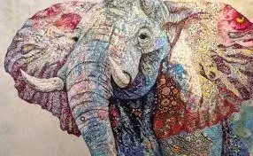 Sophie Standing,fauna en collage textil.