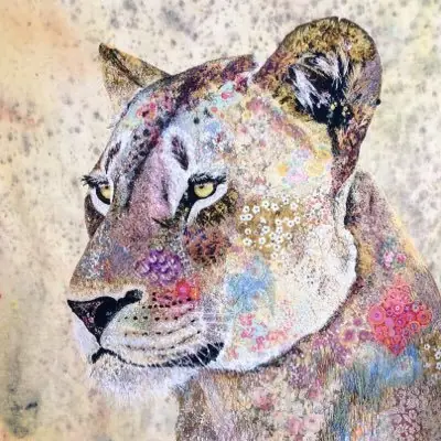 Sophie Standing,fauna en collage textil.