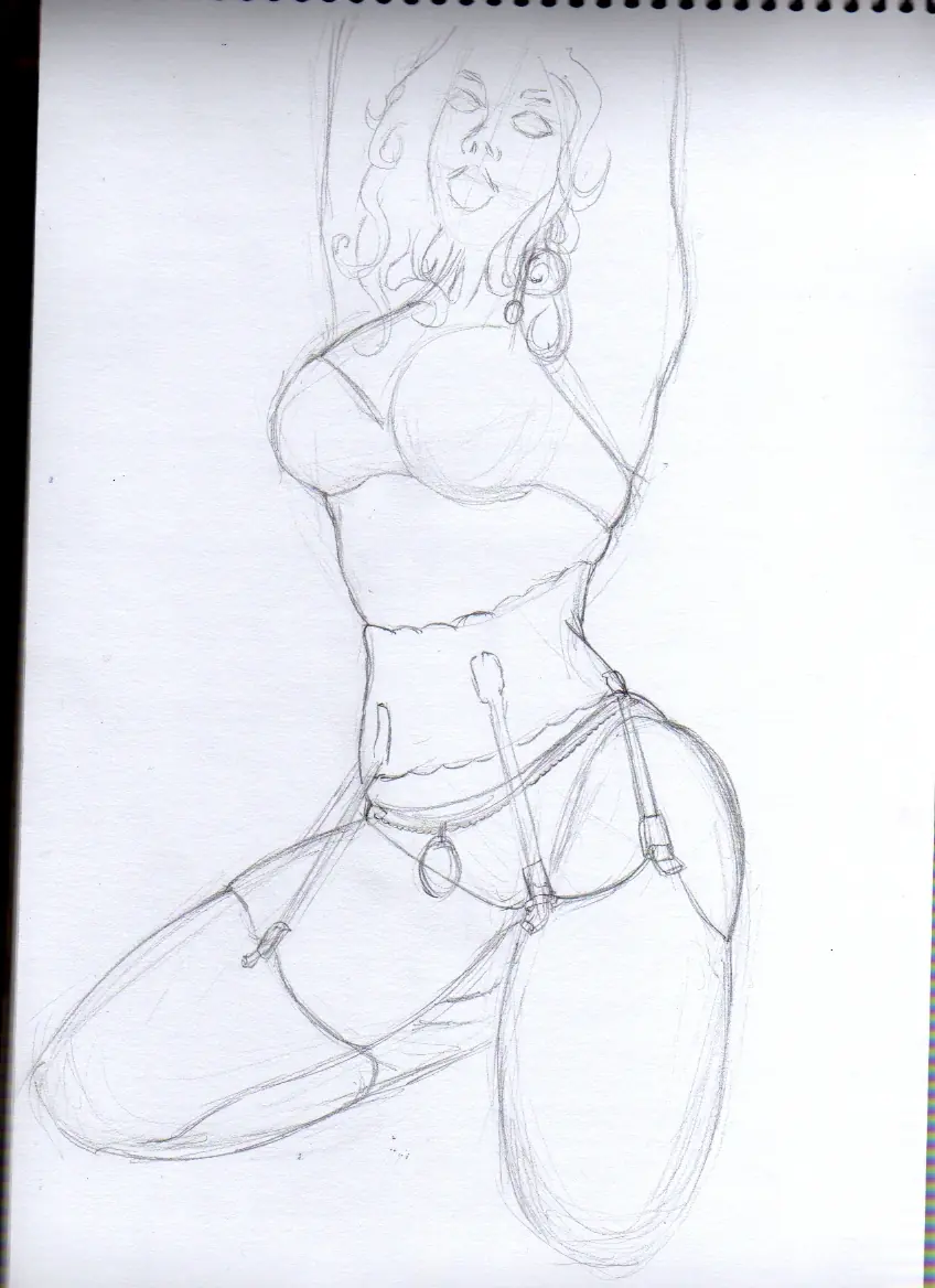 Sketch diario, pinup tatuada