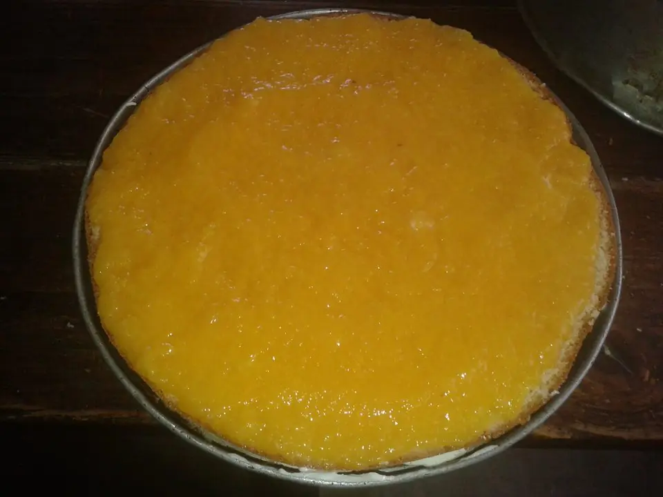 Torta de Duraznos y Crema. Torta de Duraznos y Crema.