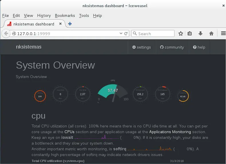 Monitor gráfico en tiempo real para tu Linux