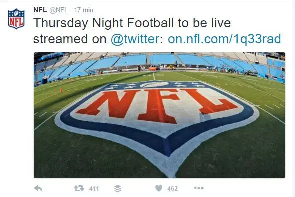 Twitter gana los derechos para transmitir partidos de la NFL