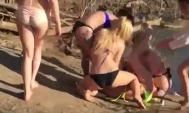 Chicas pelean en Bikini