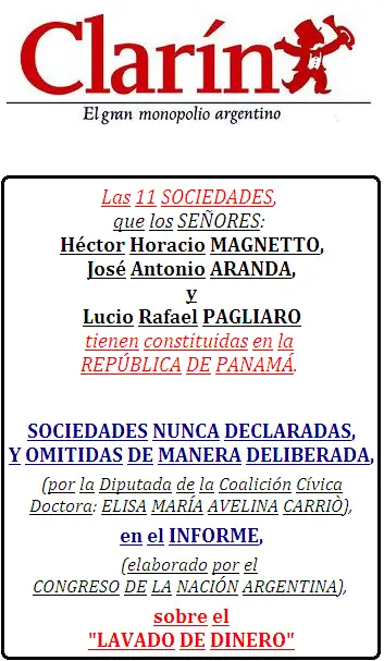 Lavado de Clarin y 450 empresas mas .... Marijuan no invest