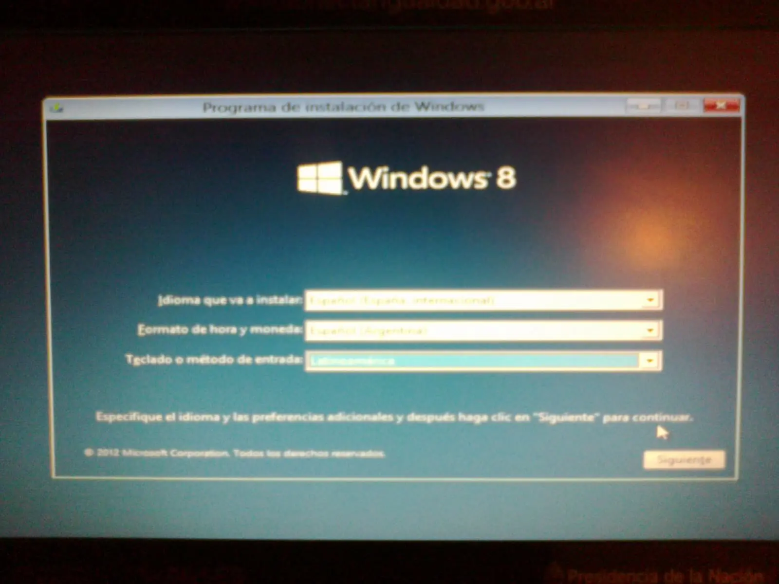 Instalé Windows 8 en la Netbook "del gobierno" y