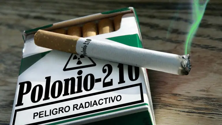 Sustancias radioactivas del humo de cigarrillo