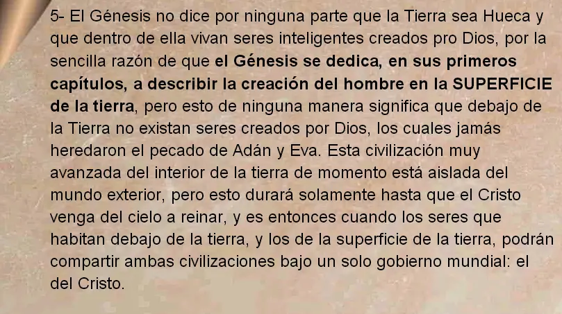 la verdad de tierra hueca