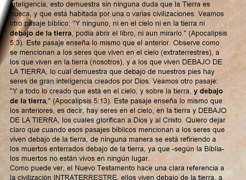 la biblia habla de tierra hueca