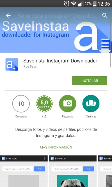 Como descargar fotos y videos de Instagram, con tu telefono!