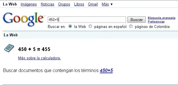 Calculadora de google