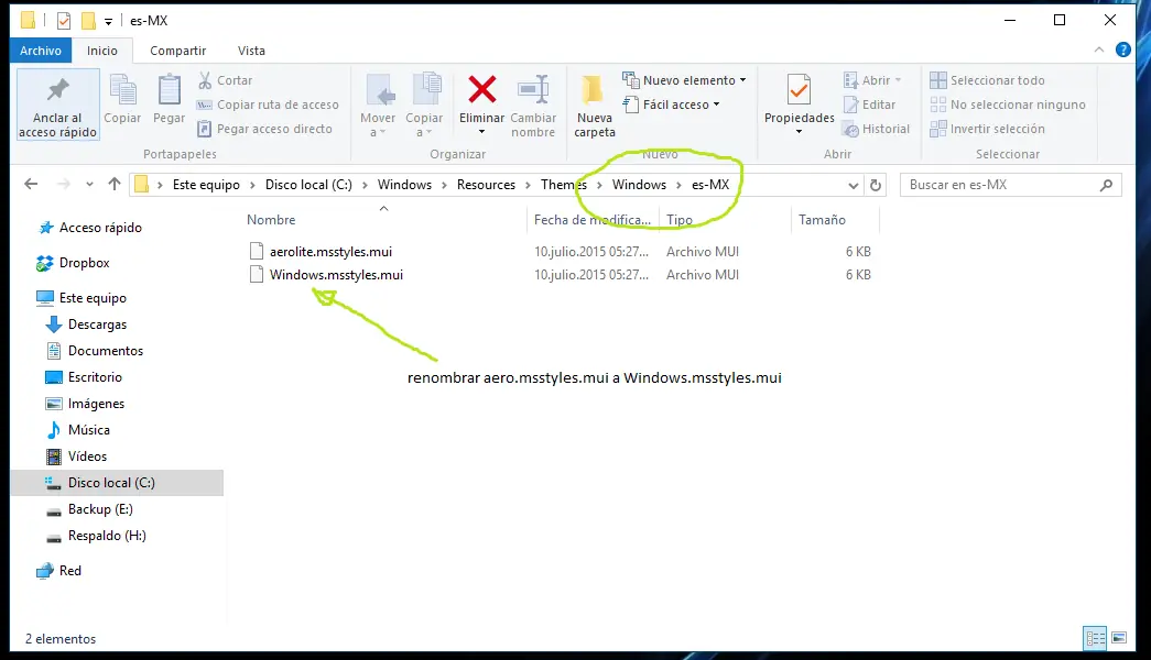 cambiar color windows 10