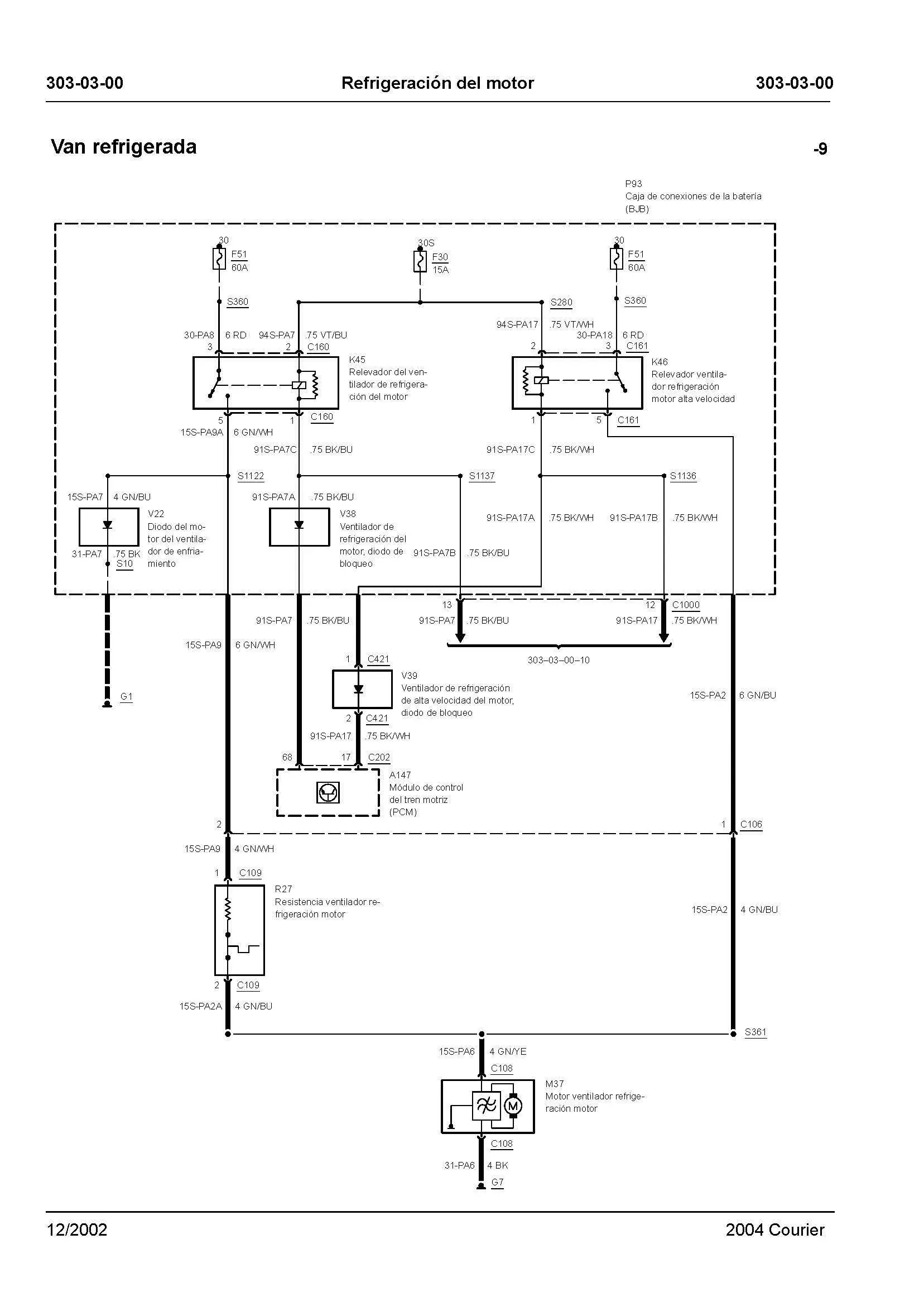 ford courier diagrama de cableado parte 3