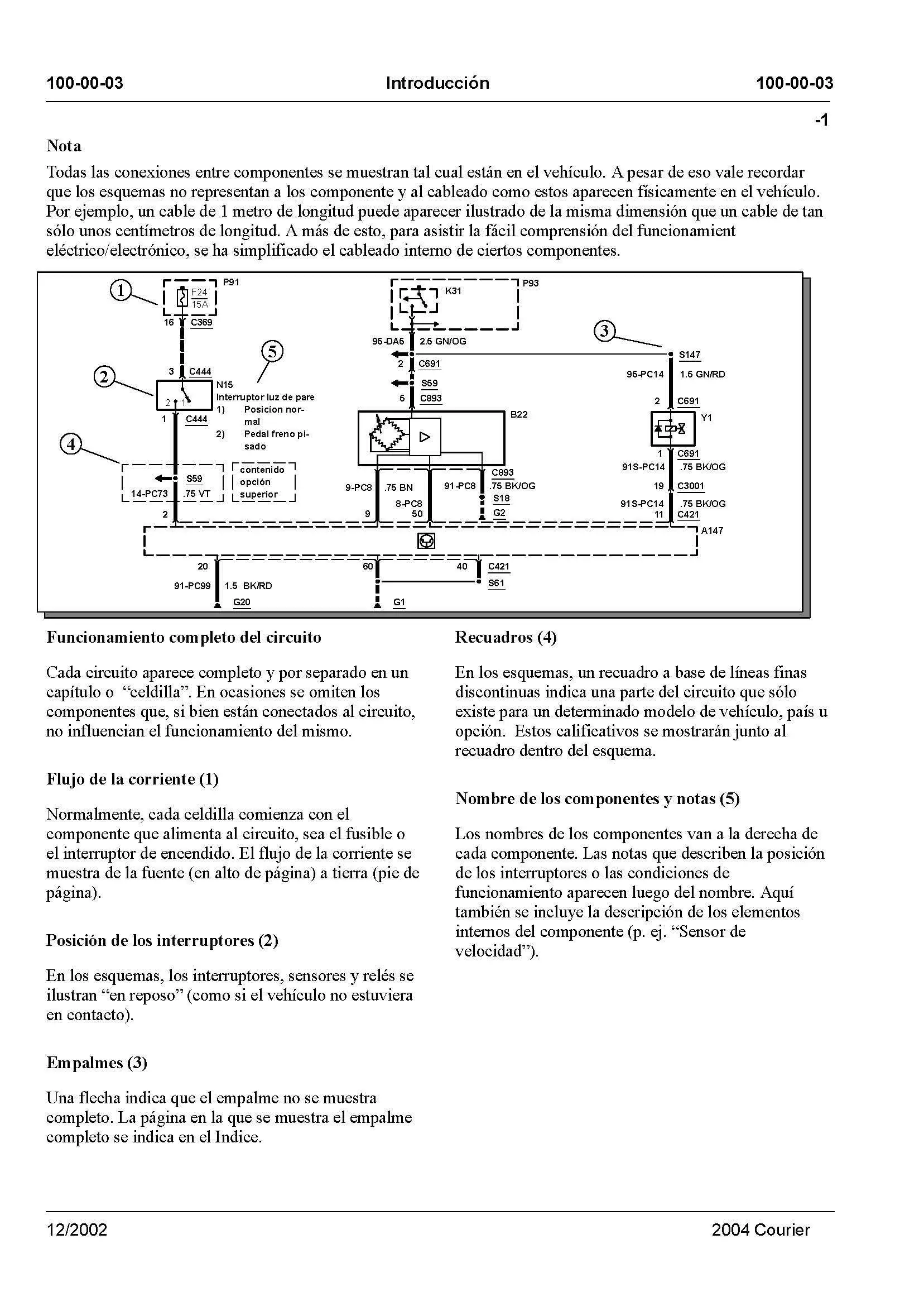 ford courier diagrama de cableado parte 2