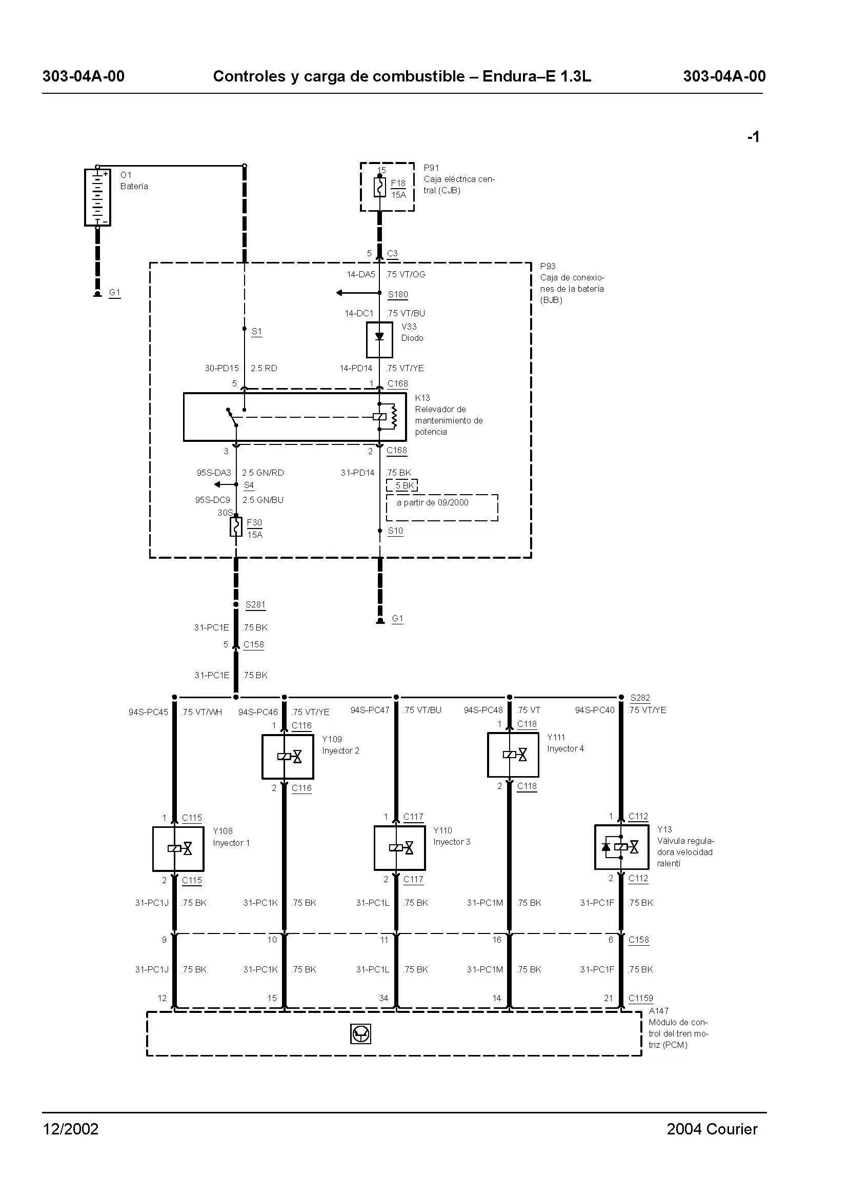 ford courier diagrama de cableado parte 3