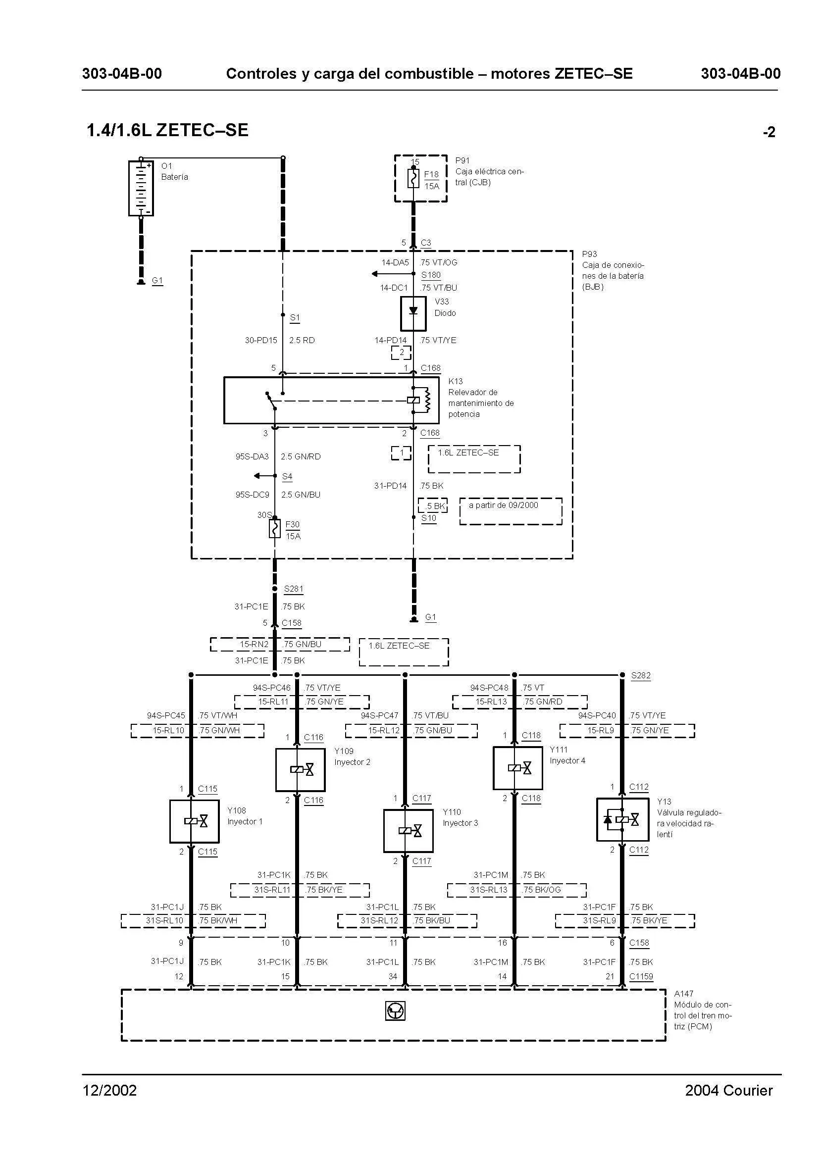 ford courier diagrama de cableado parte 4