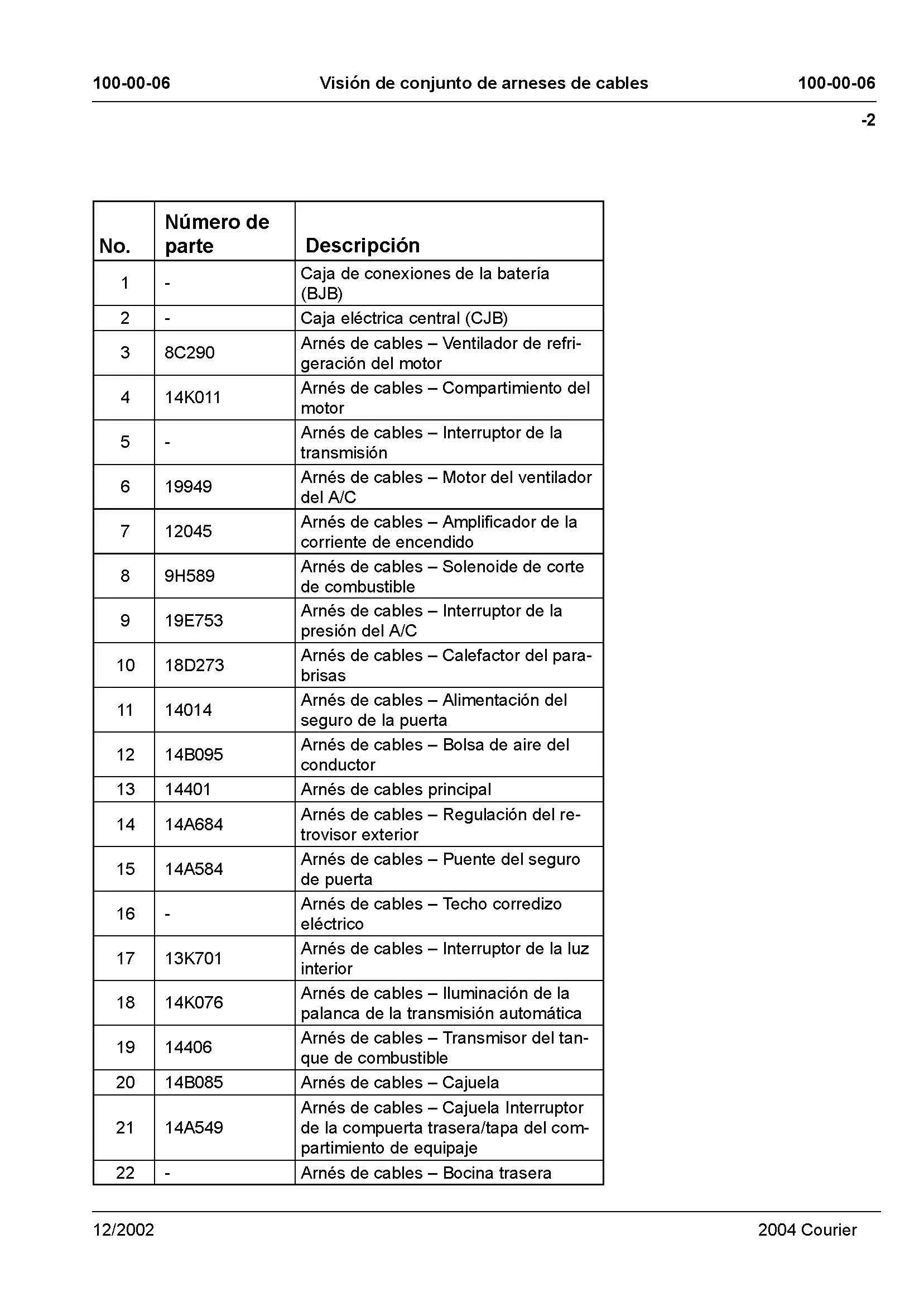 ford courier diagrama de cableado parte 3