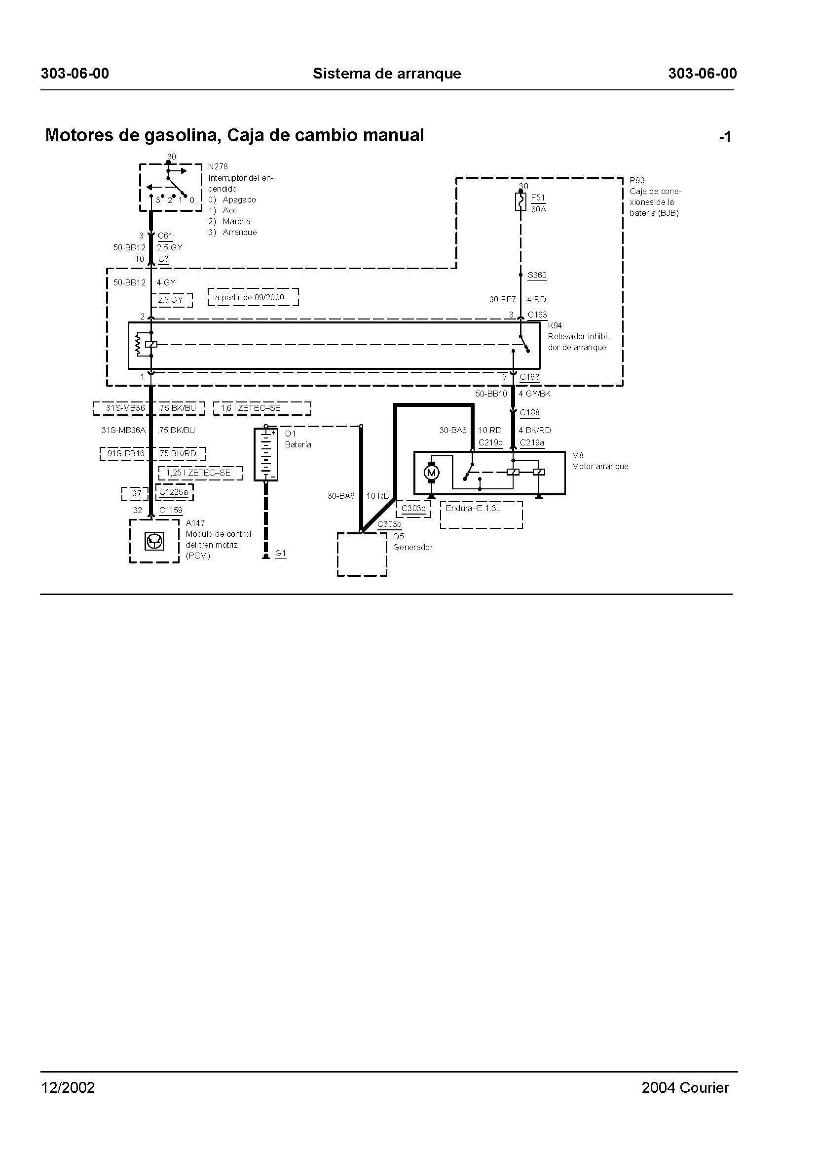 ford courier diagrama de cableado parte 4