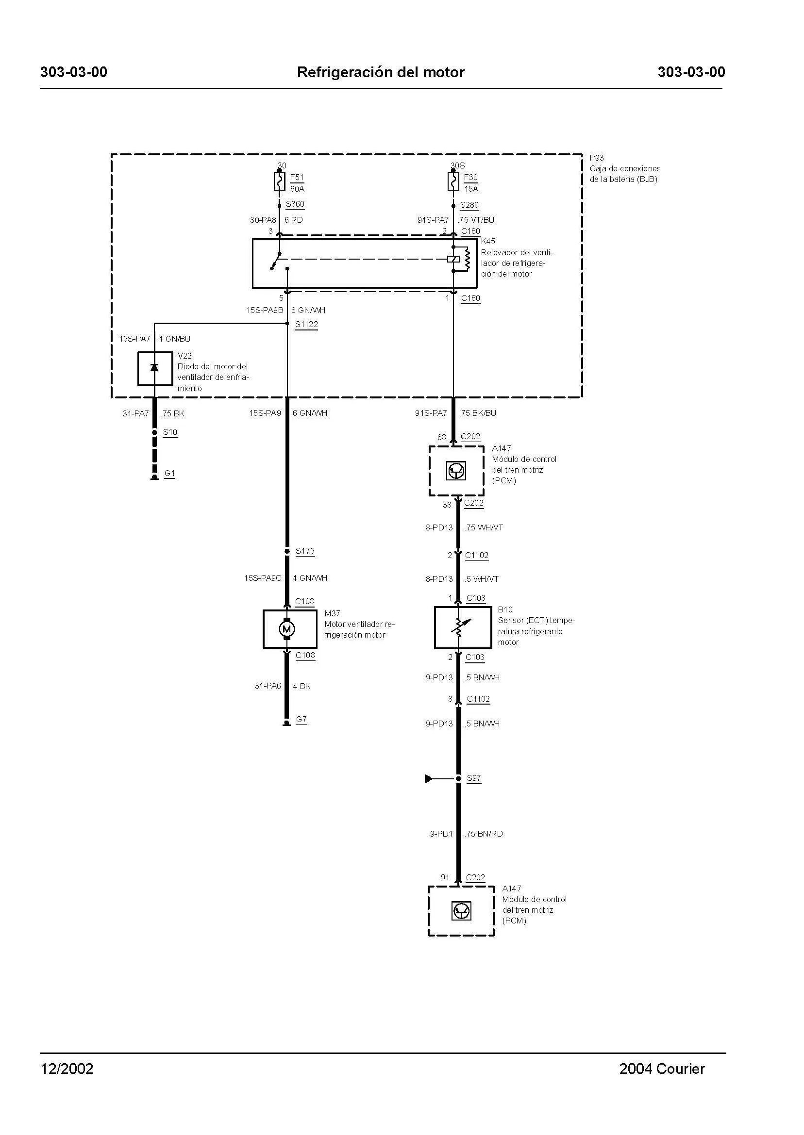 ford courier diagrama de cableado parte 3
