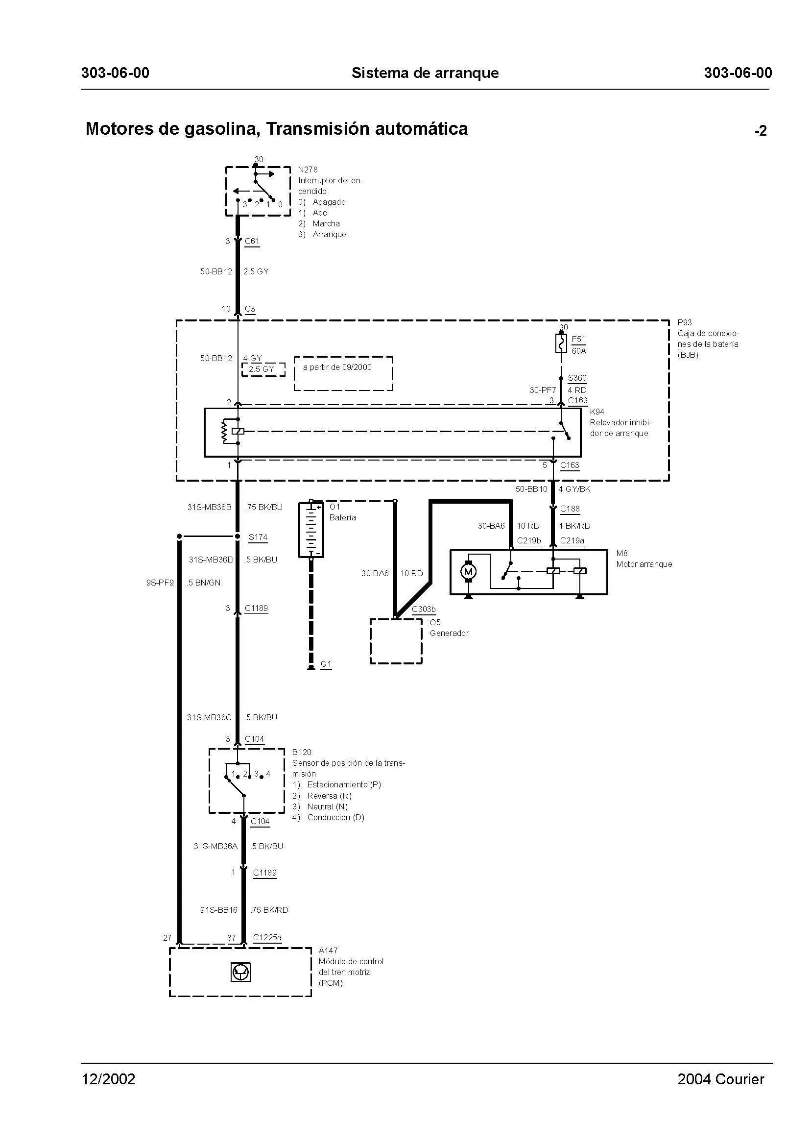ford courier diagrama de cableado parte 4