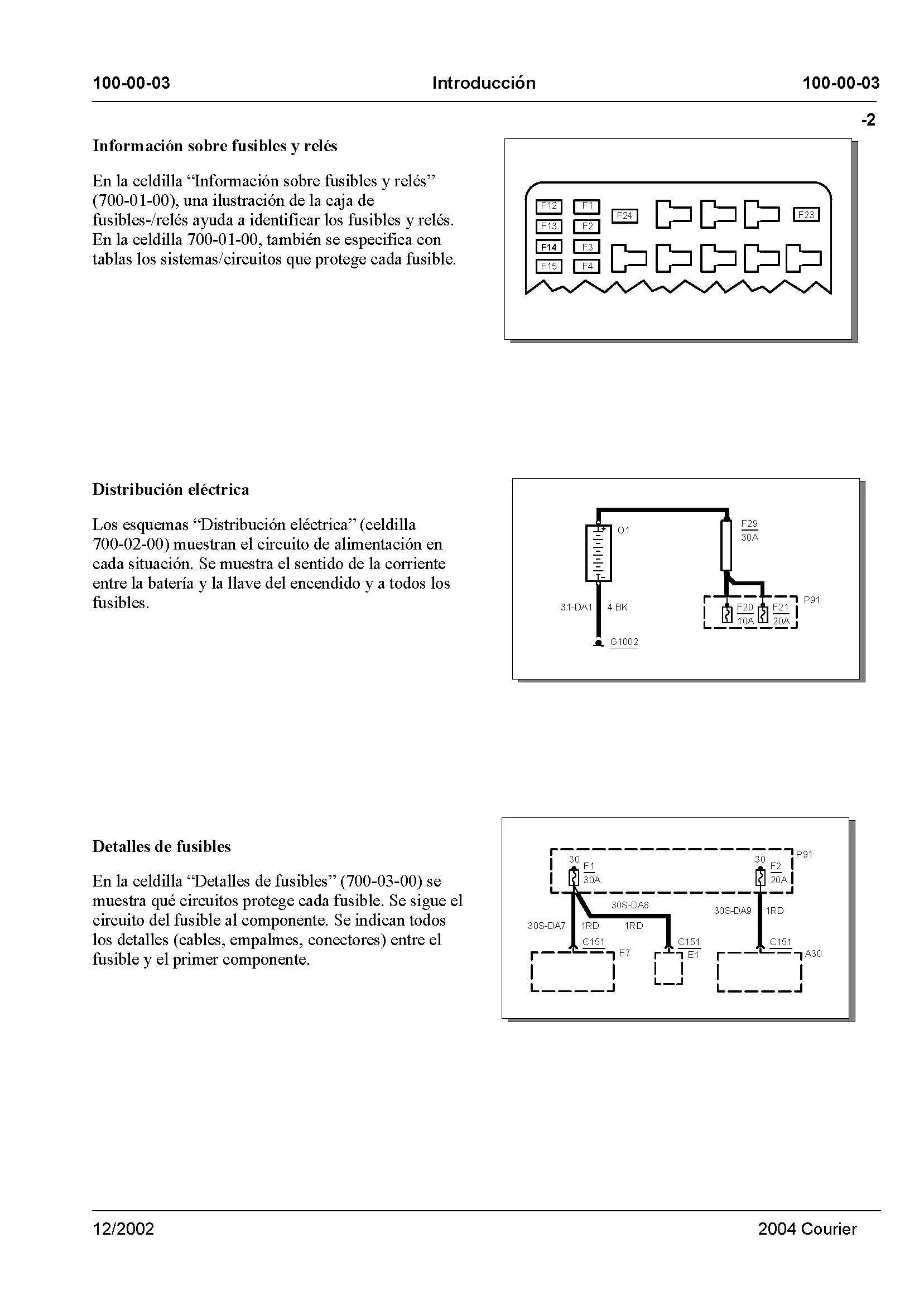 ford courier diagrama de cableado parte 2