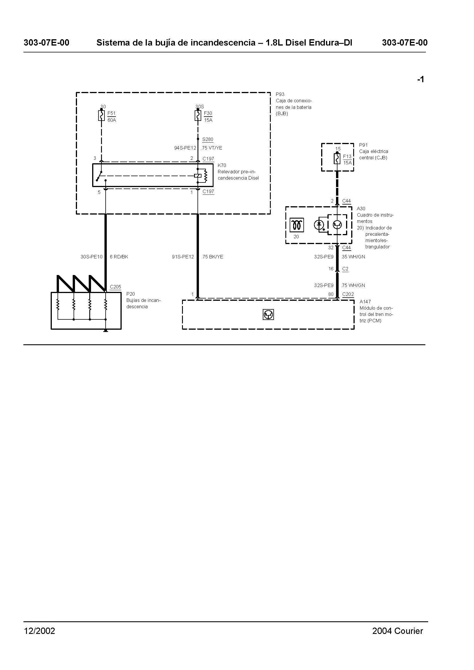 ford courier diagrama de cableado parte 4