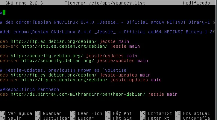 Probando Pantheon en Debian 8 Jessie