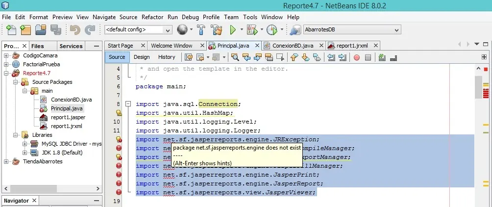 Reporte Netbeans con Ireport 4.7 y Mysql.