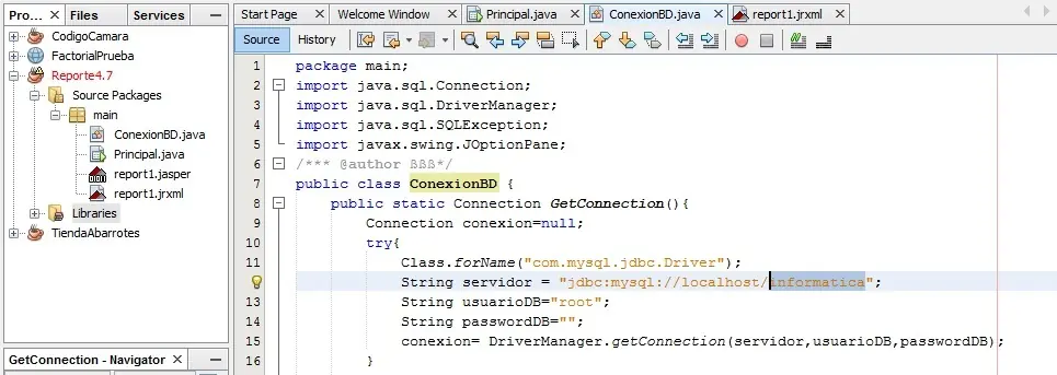 Reporte Netbeans con Ireport 4.7 y Mysql.