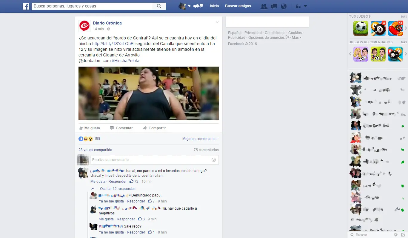 Cronica levanta post de taringa