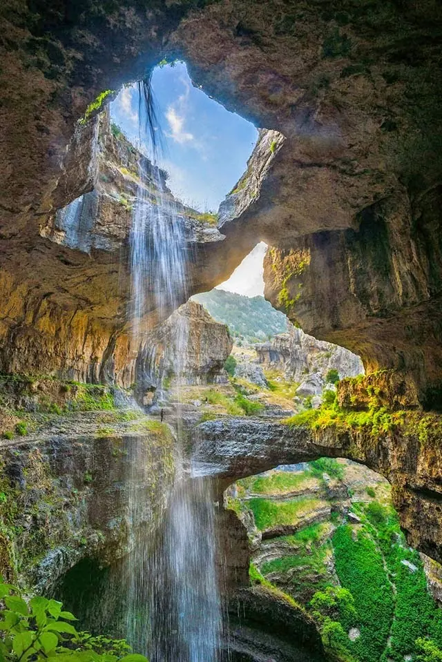 La cascada de la garganta de Baatara en Líbano