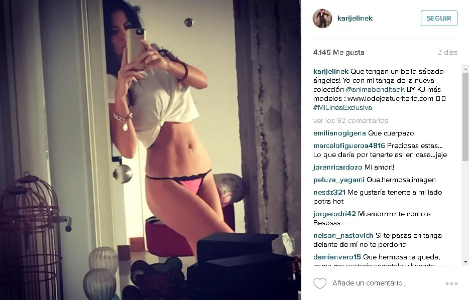 Karina Jelinek calentó las redes sociales con fotos "hot"