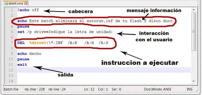 crear comandos y batch en MSDOS para Windows