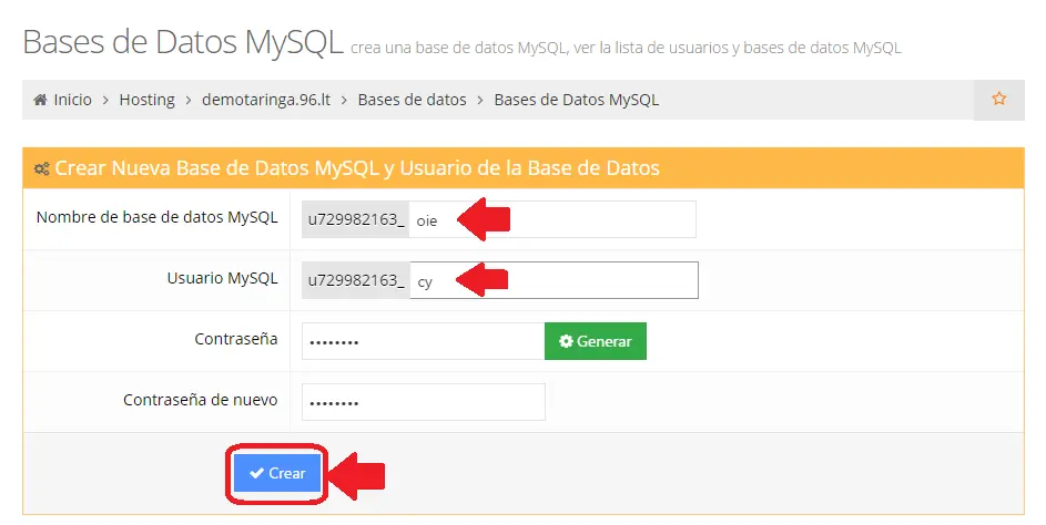 base de datos