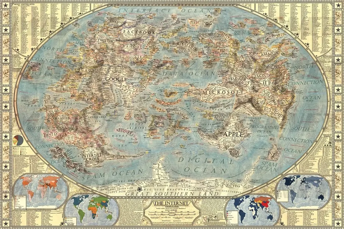 19 mapas que explican la geografía de Internet