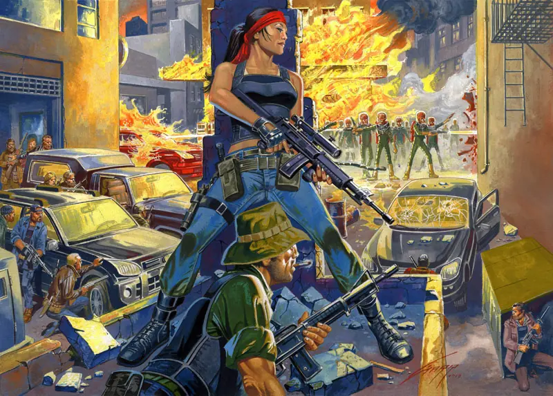 Luchadores,vaqueros y chicas ,RAFAEL GALLUR ilustrador(Mex)