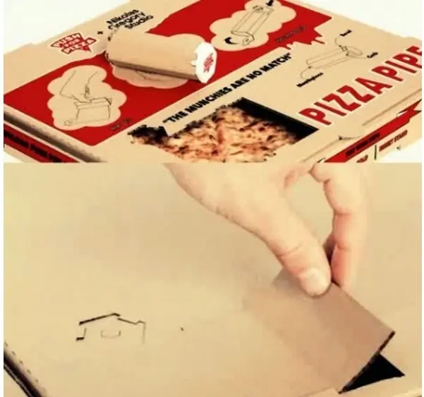 Esta caja de pizza se transforma en una pipa para marihuana