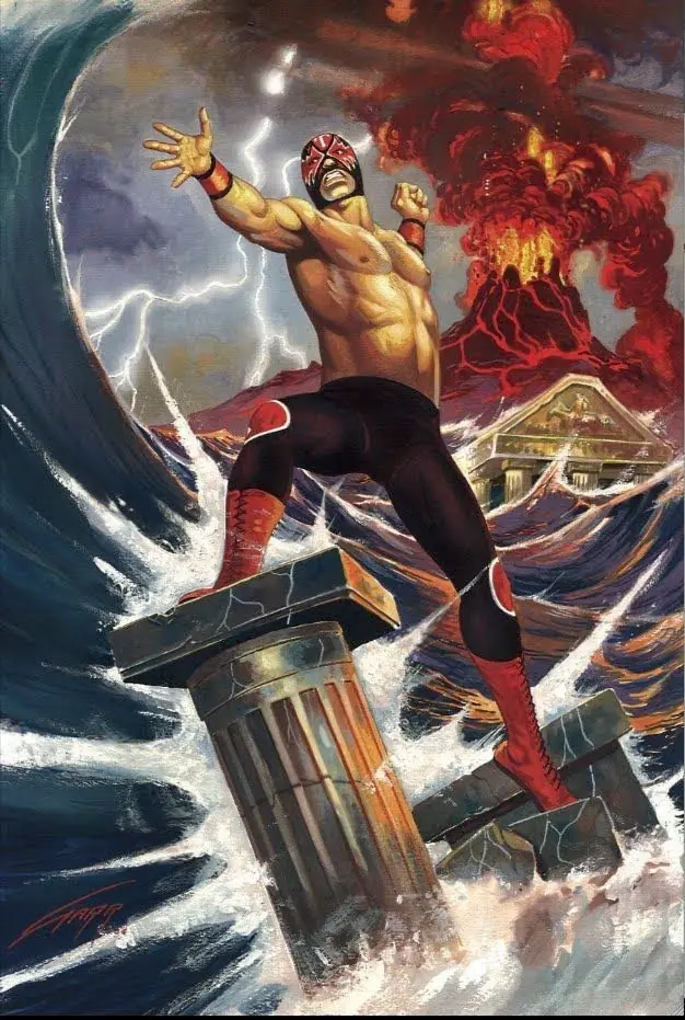 Luchadores,vaqueros y chicas ,RAFAEL GALLUR ilustrador(Mex)