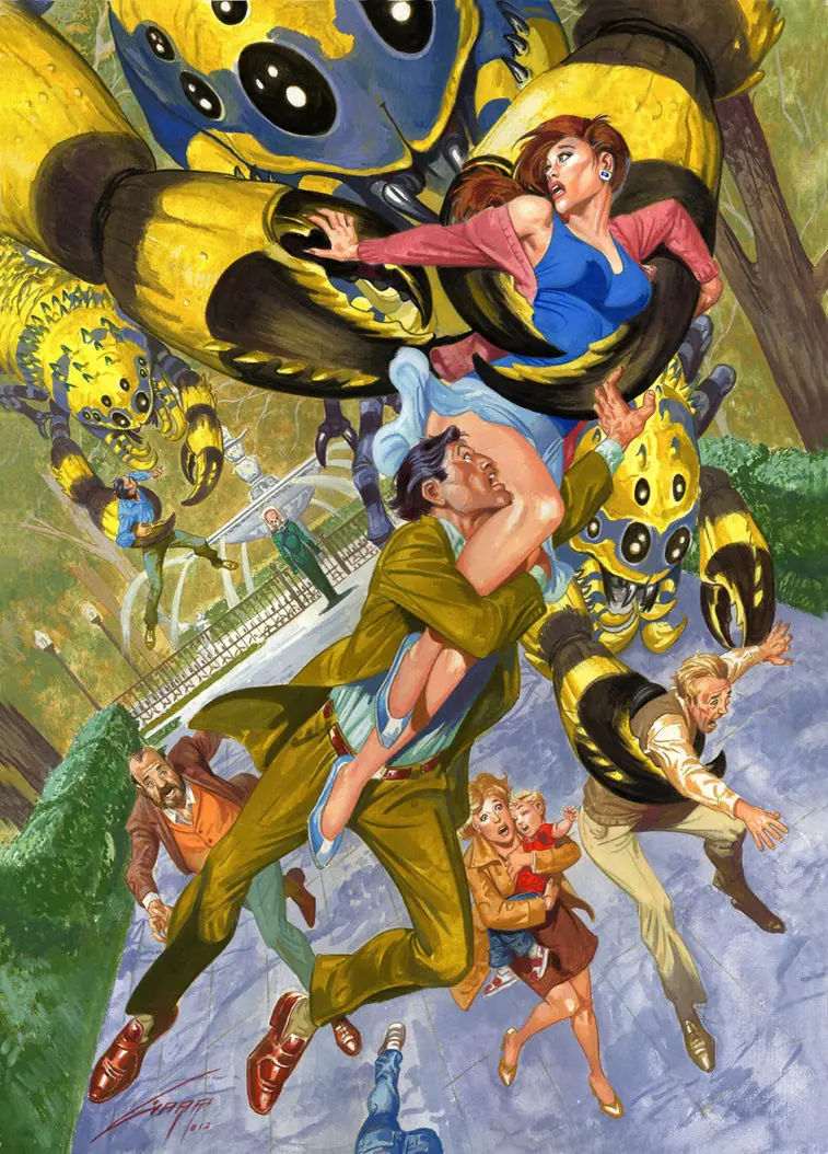 Luchadores,vaqueros y chicas ,RAFAEL GALLUR ilustrador(Mex)