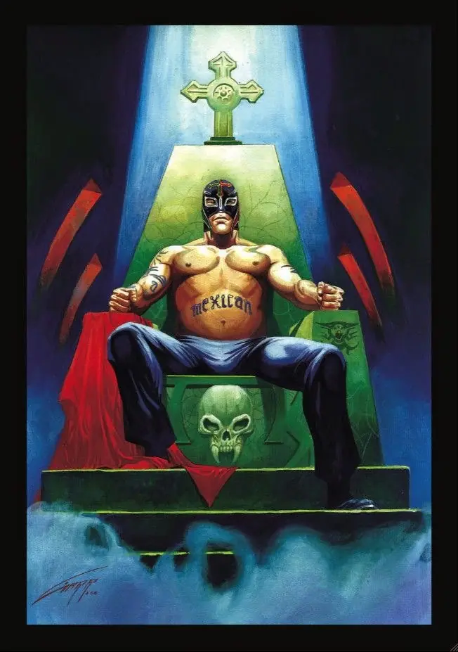 Luchadores,vaqueros y chicas ,RAFAEL GALLUR ilustrador(Mex)