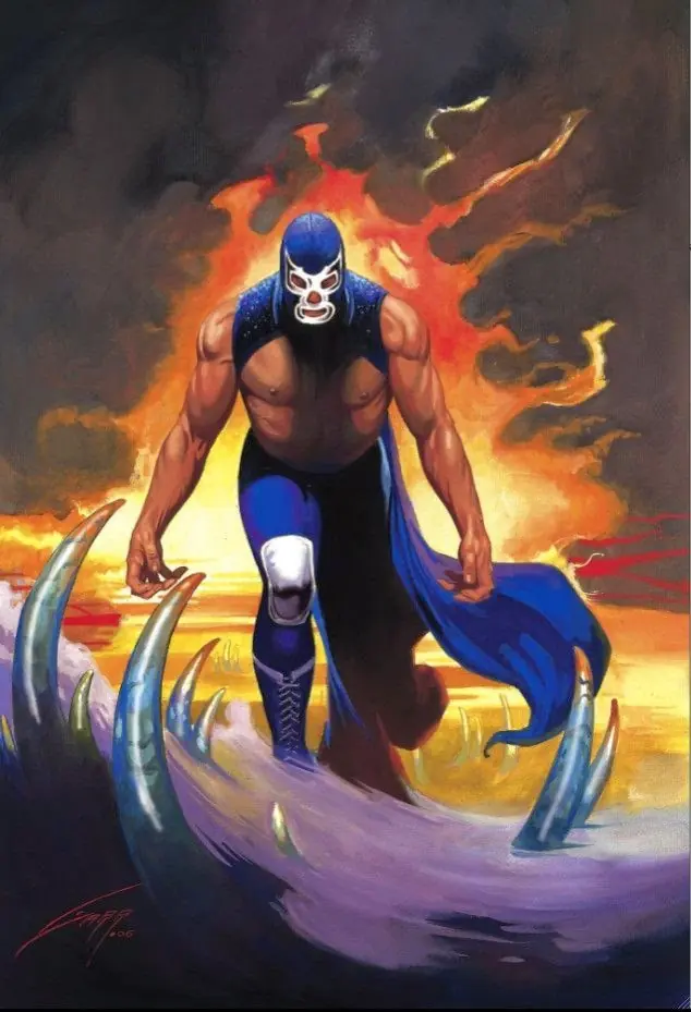 Luchadores,vaqueros y chicas ,RAFAEL GALLUR ilustrador(Mex)