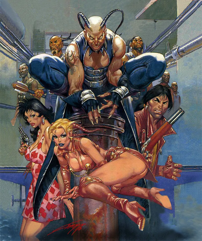 Luchadores,vaqueros y chicas ,RAFAEL GALLUR ilustrador(Mex)