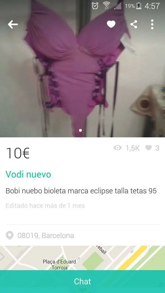 La compra/venta más pervertida de prendas de vestir wallapop