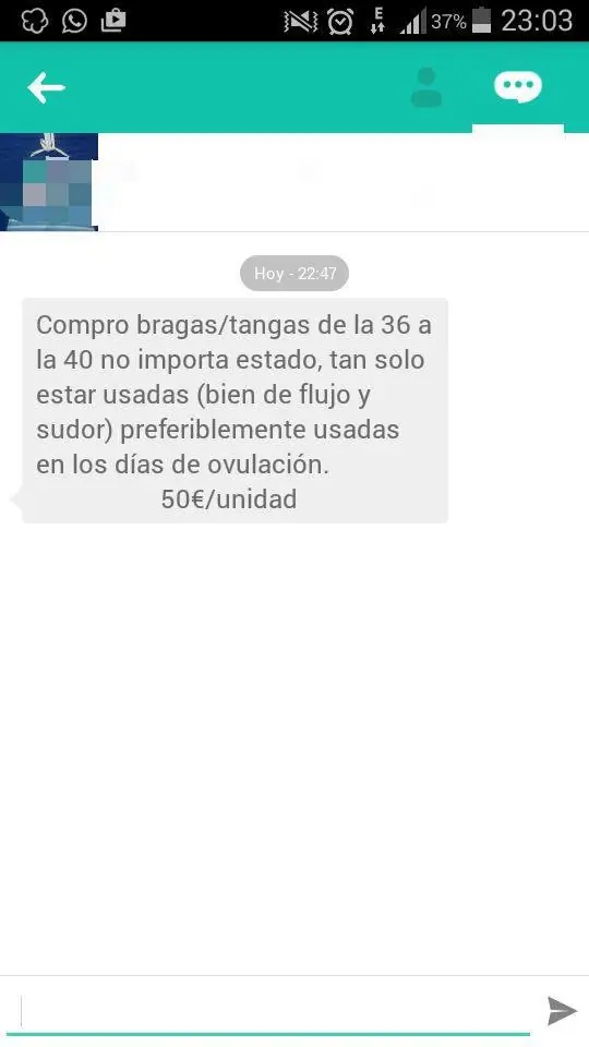 La compra/venta más pervertida de prendas de vestir wallapop
