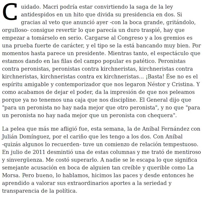 Sonamos: Macri se puso los pantalones